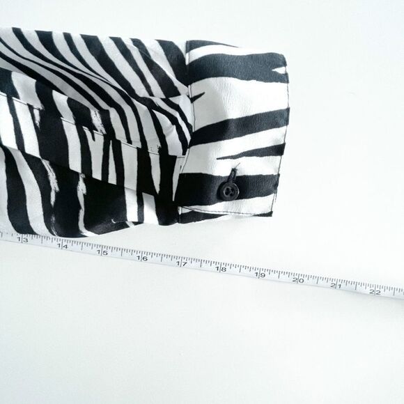 Calvin Klein Womens Blouse Long Sleeve Zebra Print Gradient Red Small - Picture 5 of 7